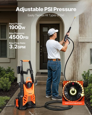 #ad New Electric Pressure Washer Max 4500 PSI and 3.2 GPM With Pressure Adjustmen $146.00