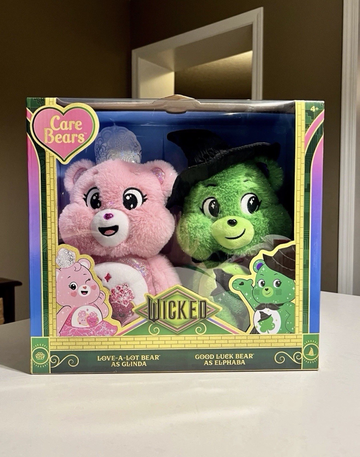 Wicked x Care Bears Love-a-Lot Bear Glinda & Good Luck Elphaba Set of 2