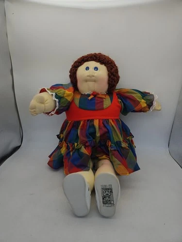 Cabbage Patch Soft Sculpture GIRL, 1985, Red Hair, Blue Eyes CPK OUTFIT A-7