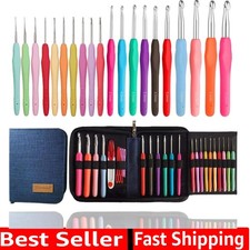 20 Sizes Crochet Hooks 0.5mm-10mm, Ergonomic Crochet Hooks Set with Case for ...