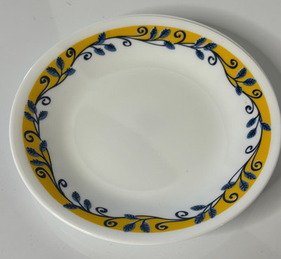 Lot x 3 Corelle Casa Flora Yellow Blue Leaves Vines 6 3/4'' Bread Dessert Plates