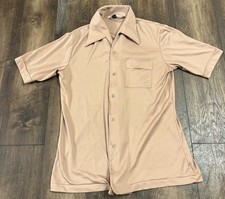 Vintage Kmart Knit Sport Shirt Mens XLM Permanent Press Button Front 70s