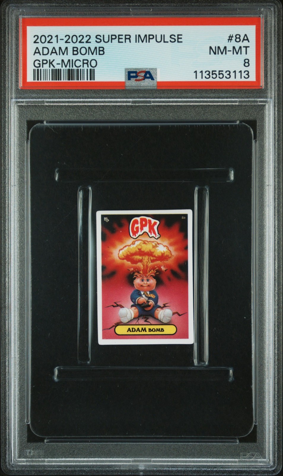 2021 Topps Garbage Pail Kids Micro GPK Super Impulse ADAM BOMB 8a PSA 8 NM-MT