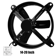 Mount Fan Attic Gable Ventilator with Adjustable Temperature Thermostat Black