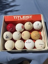 VINTAGE Lot of 12 Unique Golf Balls, Nieman Marcus, Titleist, Brute, Slazenger