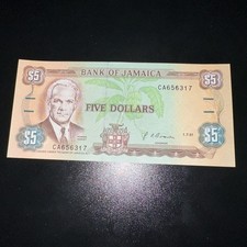 Jamaica 5 DOLLARS Banknote Parliament UNC BIRD World Currency Jamaican Pineapple