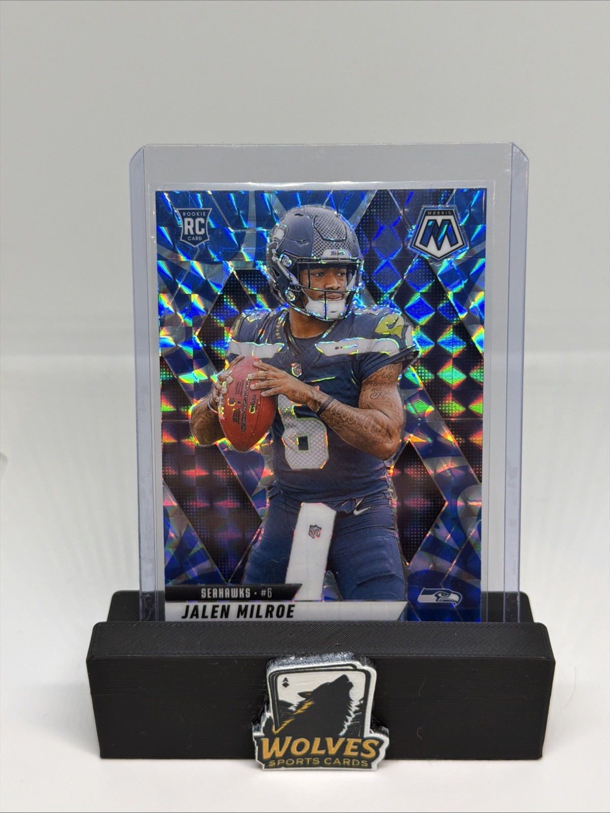 2025 Panini Mosaic - Rookies Jalen Milroe #322 Reactive Blue Mosaic Prizm (RC)