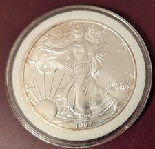 1997 Walking Liberty Silver Dollar 1 Ounce .999 Silver 109.99 per troy oz