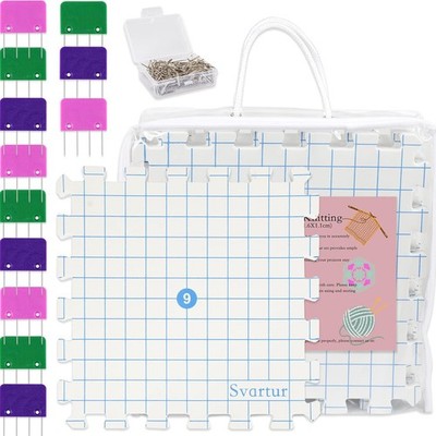 Interlocking Blocking Mat for Knitting and Crochet Projects, 9 Pack Knitting
