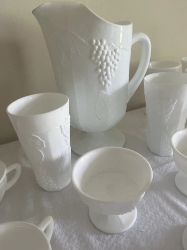 Vintage Indiana Glass Harvest Grape 27-Piece Party Set – Cups, Tumblers, Etc