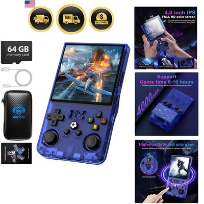 R36MAX Retro Handheld Game Console, 4.0 Inch 720x720 IPS Screen, 64GB Built-i...