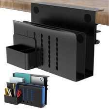 Desk Side Storage, 2 Tier Steel Hanging Desk Organizer with 