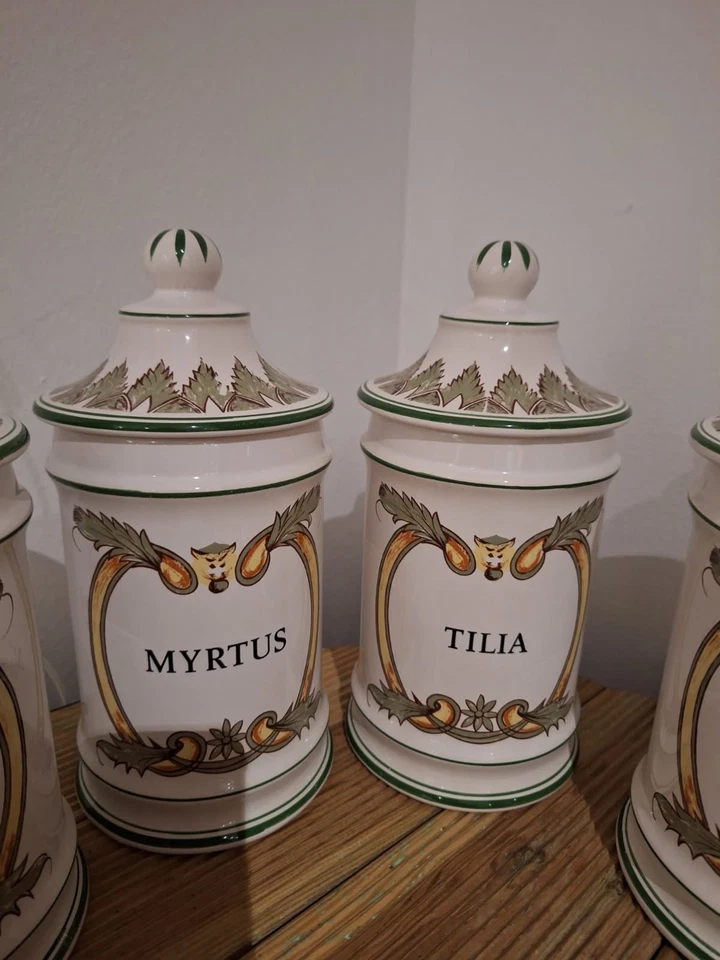 6 anciens pots de pharmacie en céramique baudour Belgium. - Photo 4/4