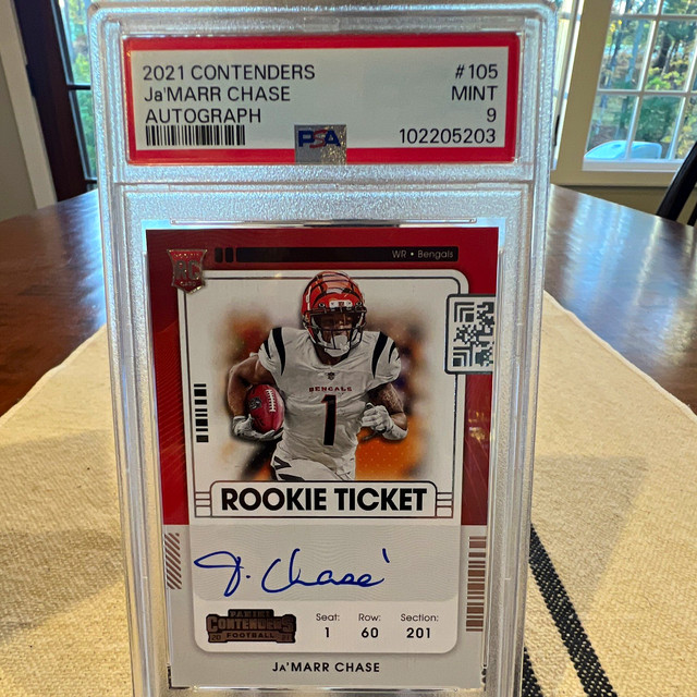 Ja'Marr Chase 2021 Panini Contenders Rookie Ticket Autographs
