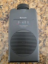 FUJIX PORTABLE HANDY PROJECTOR P-40U w/POWER ADAPTER, RCA CABLES, CARRYING CASE