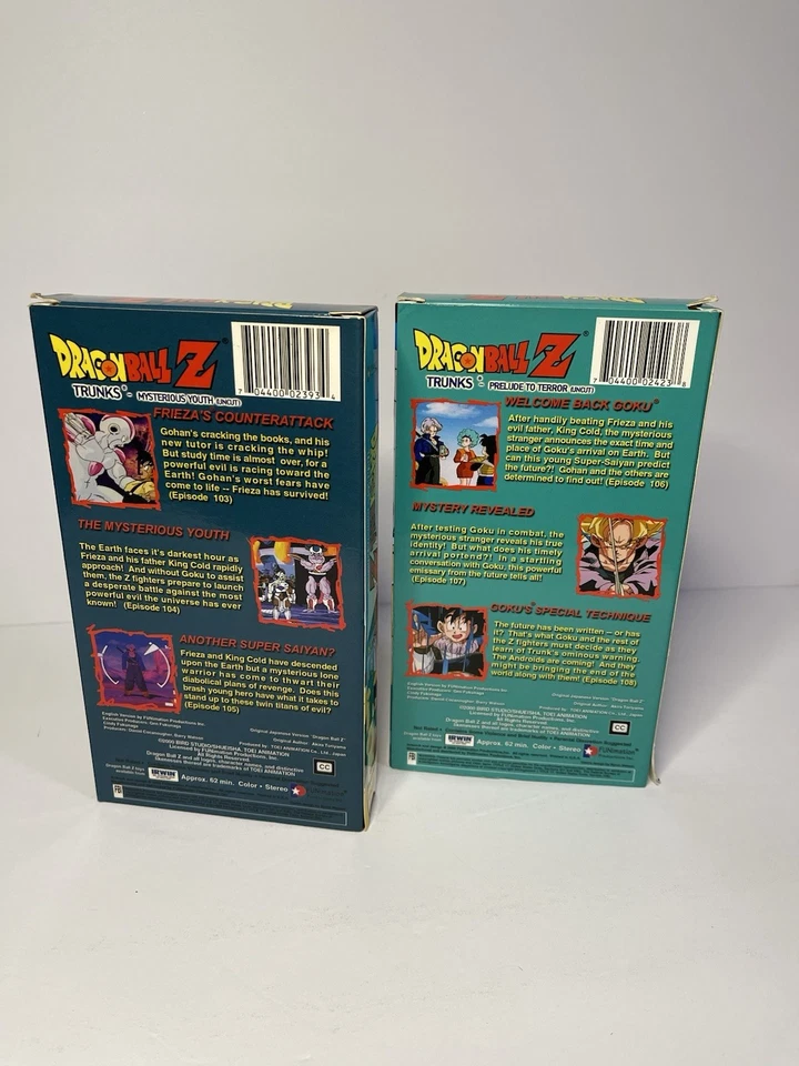 Dragon Ball Z Trunks Saga VHS Set Uncut -2 Tape Box Collection OOP👀 Esp:103-108 - Image 4 of 4