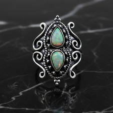 Welo Opal Gemstone 925 Sterling Silver Ring Handmade Jewelry Ring For Gift