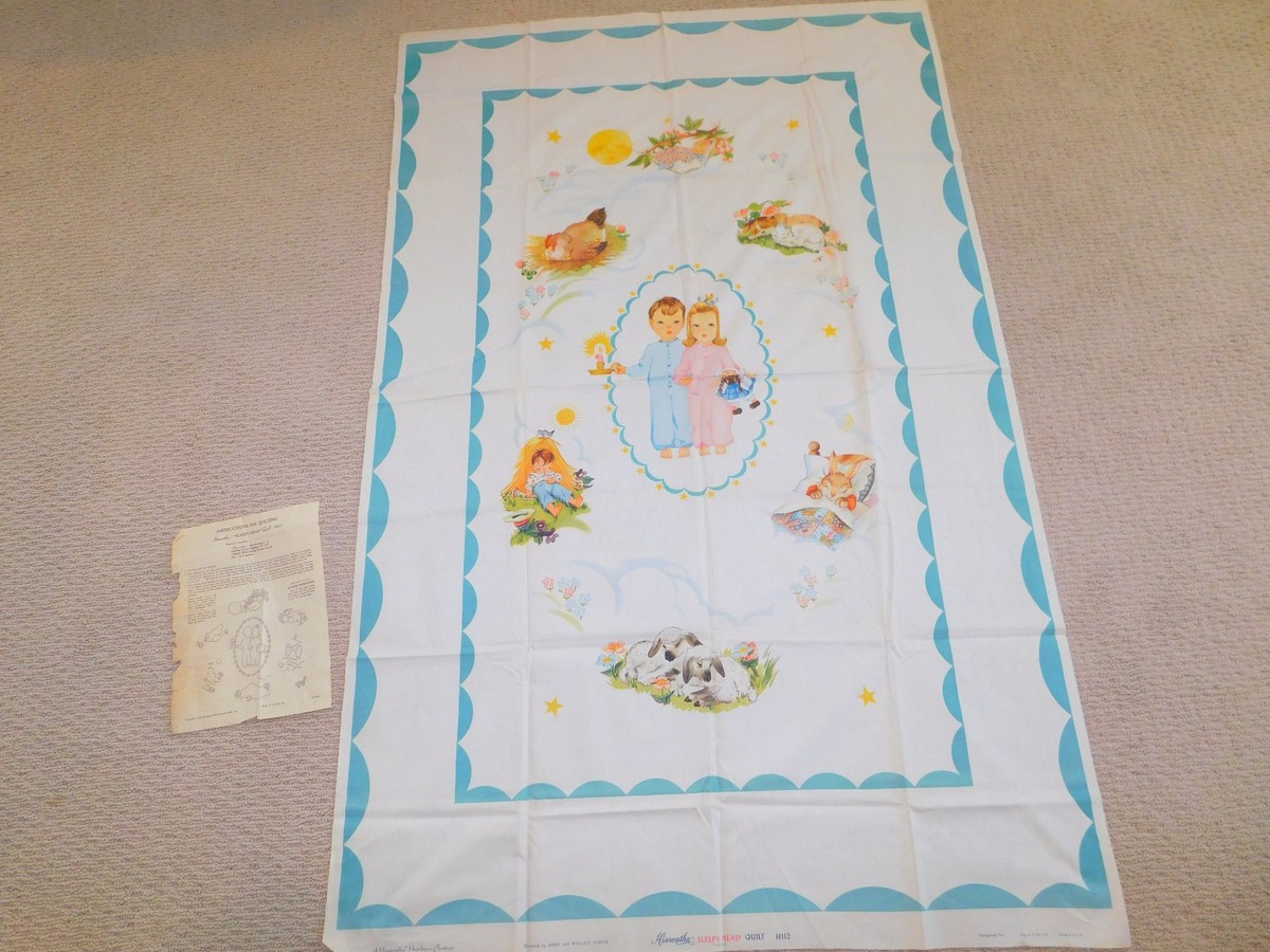 Vintage 1944 HIAWATHA Sleepy Head HEIRLOOM Baby CRIB QUILT KIT