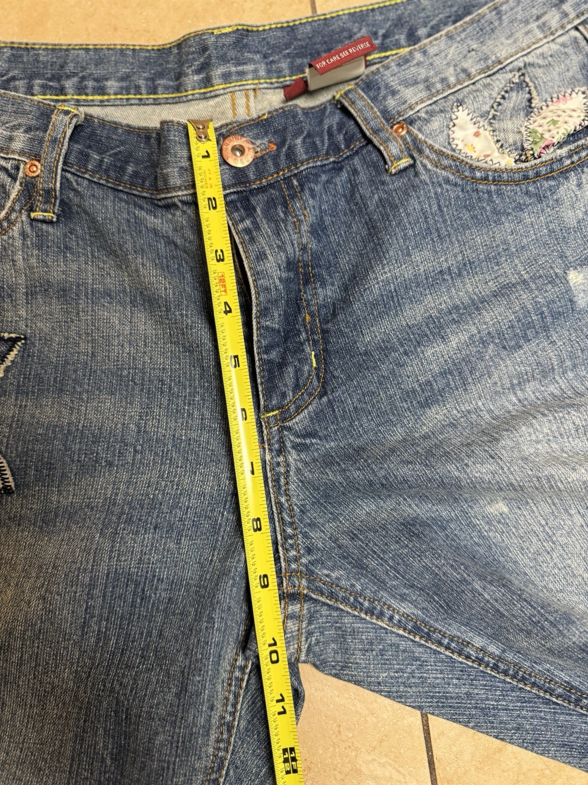 Bongo Let Me B Bootcut Patchwork Jeans Floral But… - image 5