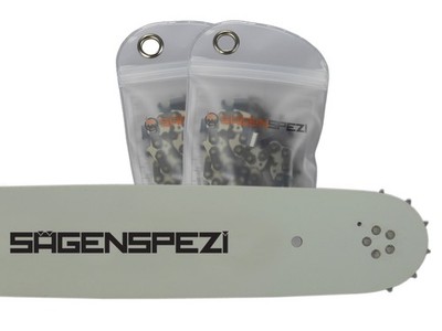 Schwert + 2 Ketten passend für Dayton 6Z826 45cm 3/8'' 1,3 mm 66TG Sägekette