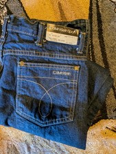 Vtg Calvin Klein Dark Wash Blue Jean 36x32 34x32 Scovill Zipper New W Flaw