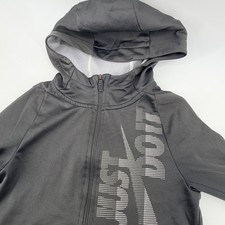 Nike Dri Fit Black Just Do It Full Zip Hoodie Youth Boys Small