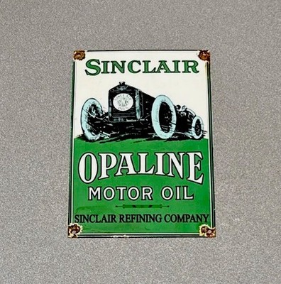 VINTAGE 12  SINCLAIR DINOSAUR PORCELAIN SIGN CAR GAS OIL TRUCK MOTORCYCLE