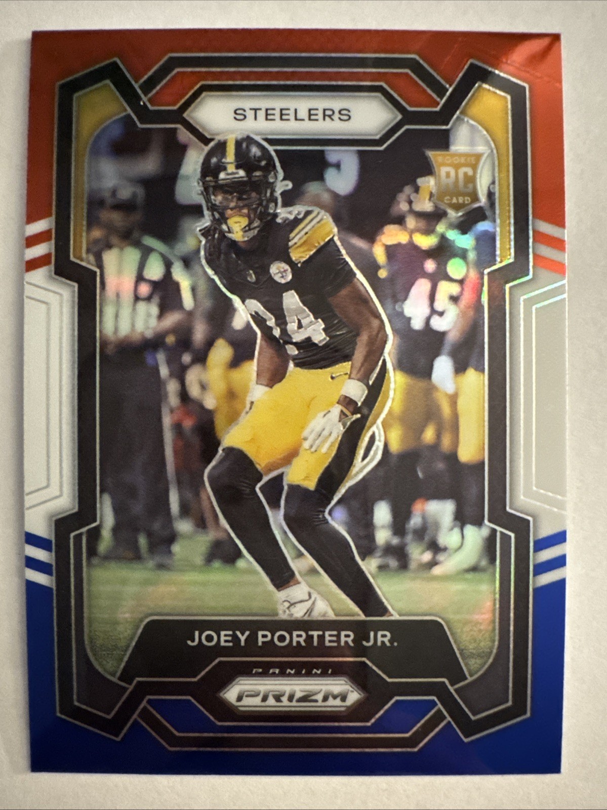 2023 Panini Prizm Joey Porter Jr Red White Blue Prizm RC #386