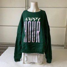 MAEVE Jordan Nickson Happy Hour Sweatshirt Women's Size M Dark Green