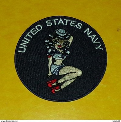 PATCH FABRIC: UNITED STATES NAVY, DIAMETER 9 CM, GOOD CONDITION SEE PHOTO. FOR TO