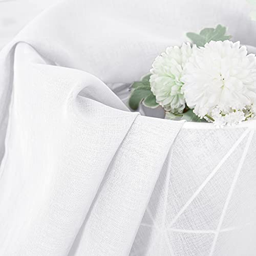 Sheer Curtains Bedroom Linen Textured Curtain Sheers Light Filtering Voile - 第 6/7 張圖片