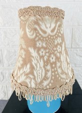 Small Victorian Style Lamp Shade With Fringe Trim Salmon Pink