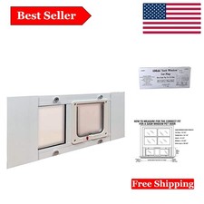 Aluminum Sash Pet Door with Adjustable Width  Clear Flap