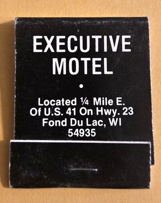 Executive Motel Fond Du Lac Wisconsin WI Vtg Unused Matchbook EG