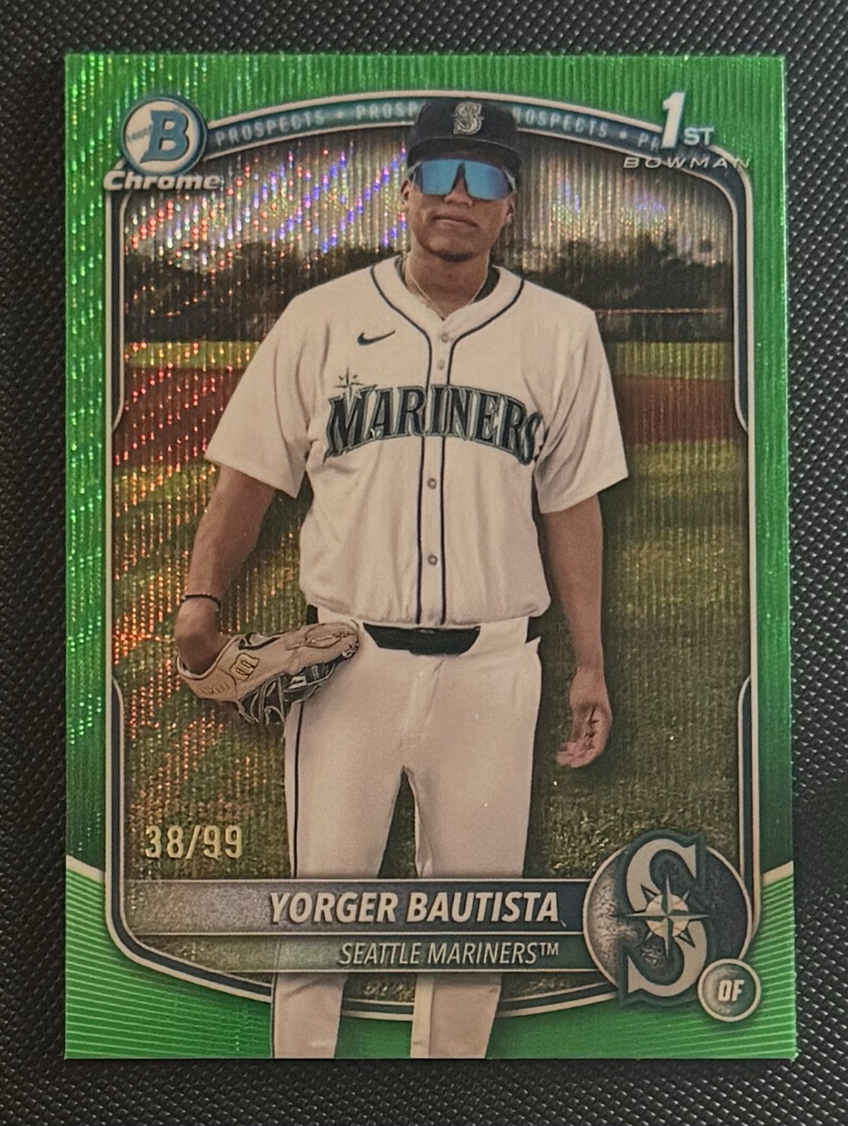 2025 Bowman Chrome 1st ⭐️ Yorger Bautista 🟢 Green Wave /99 - Mariners (RC)