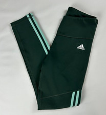 adidas Women's Essentials Classic 3-Stripes Leggings Dark Green Climalite S