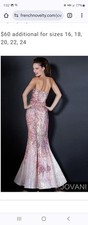 JOVANI Mermaid Prom Dress STYLE 3784 SEQUINS sz 0 fairycore barbiecore