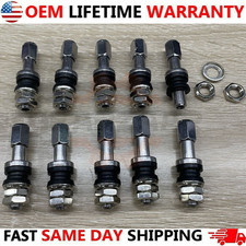 10x Stainless Steel Wheel Tire Valve Stems Hight Pressure Bolt In With Caps Us