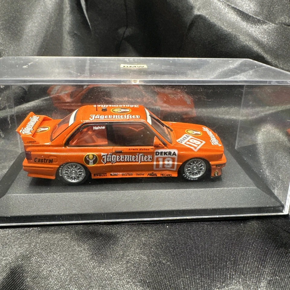 Minichamps 1/43 BMW M3 #19 Jagermeister DTM E30 Armin Hahne Ships USA Case - Image 3 of 4