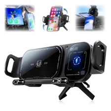 Wireless Charging Rotating Car Mount, High Intelligent 2 in 1 Auto Rotating P...