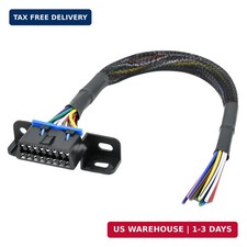 16 Pin OBD2 Female Connector to Open Cable Dash Port Pigtail Fixed Wire Harne