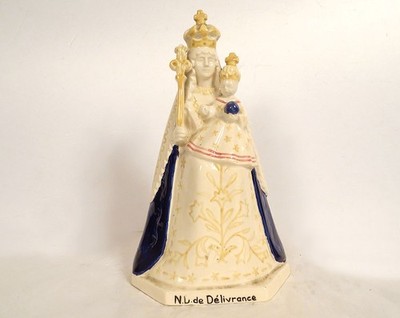 HB Quimper Faience Figurine Jeanne Levêque Vierge Marie Basilique Quintin