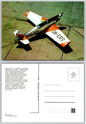 Zlin Z-526 AFS Aerobatic Aircraft OK-ERS Postcard Prague Czechoslovakia