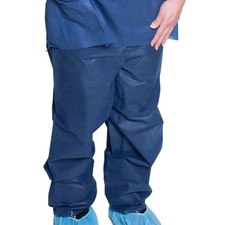 Dukal Adult Disposable Provider Scrub Pants Dark Blue Large 10 Ct