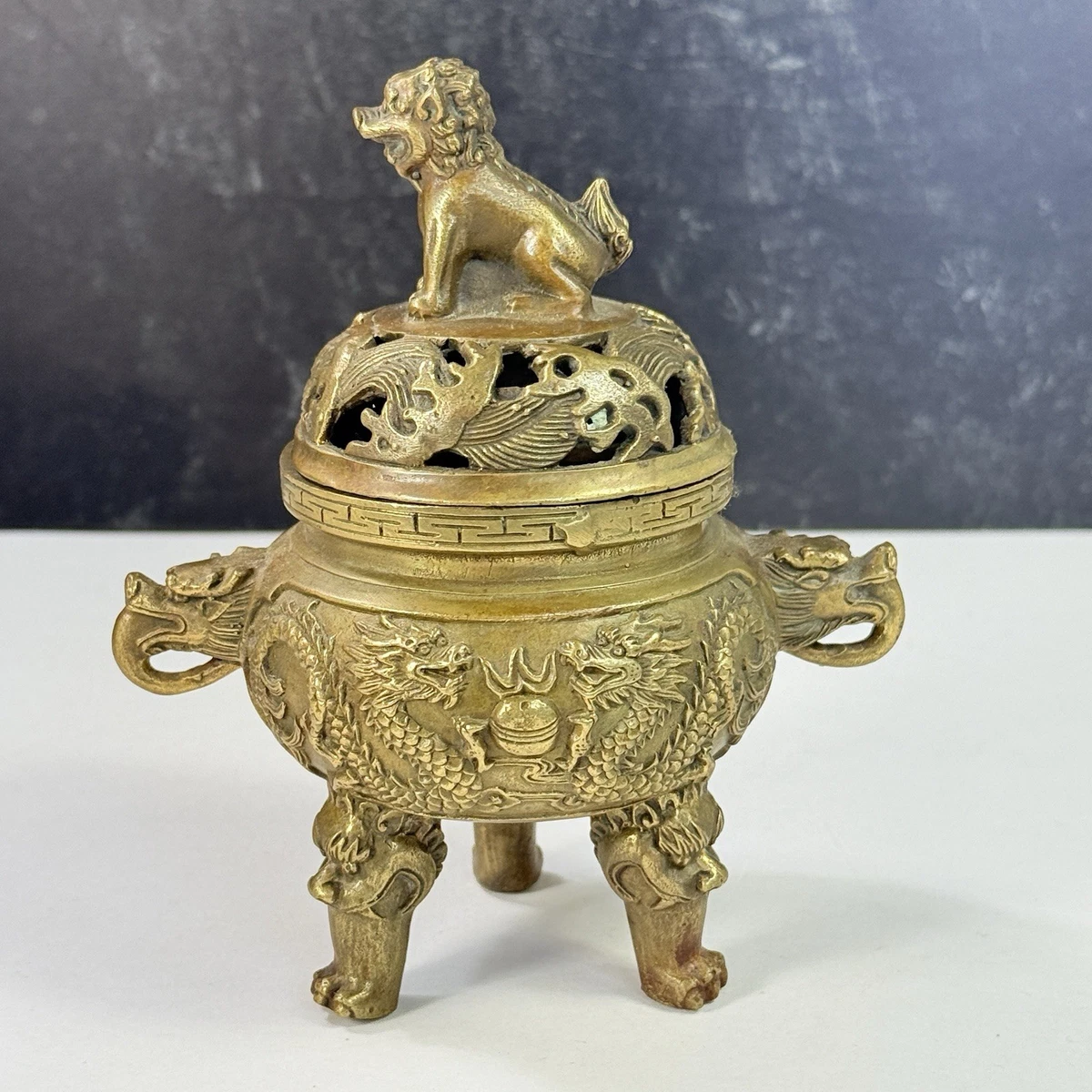 黄铜1850-1899 年中国香炉| eBay