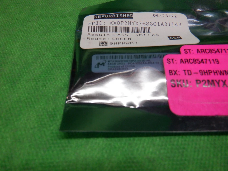 MEMORIA DE SERVIDOR MICRON 2RX4 64 GB PC4-3200AA-RB4-12 ECC REG Foto 4 de 4