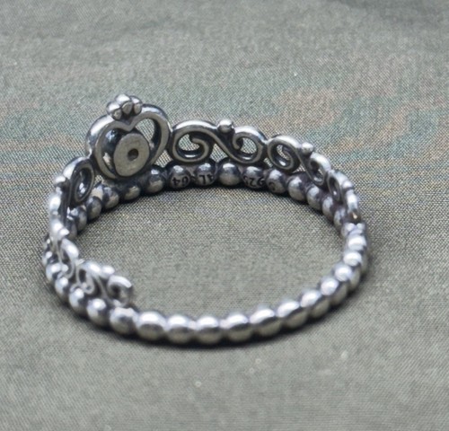 Pandora ALE Sterling Silver 925 CZ My Princess Tiara Crown Ring Sz 10 - Picture 4 of 4