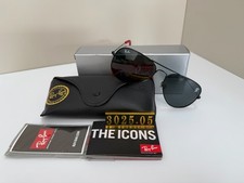 Ray  Ban RB3025 Aviator Sunglasses Polished Black Frame Classic G  15 Green Lenses