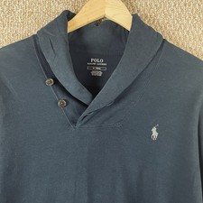 Polo Ralph Lauren Sweater Men M Dark Academia Shawl Collar Cardigan Grandpa T525