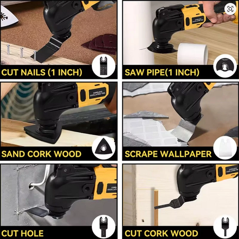 Cordless Oscillating Multi Tool Sander Cutter 6 Speeds For DeWalt 18V XR Battery - Image 3 of 4